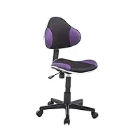 fauteuil de bureau réglable en hauteur bastian - chaise de bureau ergonomique à roulettes rembourrée revêtement en mailles - capacité de cha, couleur:violet