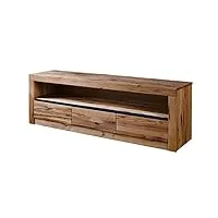 meuble tv - bois massif de chêne lombard huilé (bois naturel) - montreux #104