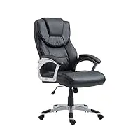 clp fauteuil de bureau xl texas v2 similicuir i chaise de bureau a roulettes avec accoudoirs i fauteuil de travail réglable en hauteur, couleur:noir
