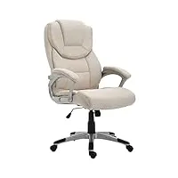 clp fauteuil de bureau xl texas v2 rembourré tissu | chaise inclinable à roulettes | hauteur réglable i charge max. 180 kg i, couleur:crème