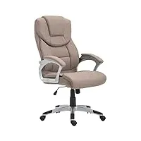 clp fauteuil de bureau xl texas v2 rembourré tissu | chaise inclinable à roulettes | hauteur réglable i charge max. 180 kg i, couleur:taupe