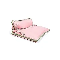 pouf beanbag canapé lit zip polyester imperméable pour extérieur (rose)