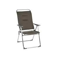lafuma fauteuil de camping pliant, compact, alu cham, air comfort, couleur: taupe, lfm2771-6899
