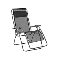 lafuma fauteuil relax, pliable et réglable, système lacets, rsxa, batyline, couleur: noir, lfm2034-8551
