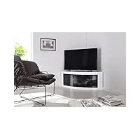 meuble tv d’angle incurvé pangea 81,3 - 139,7 cm blanc