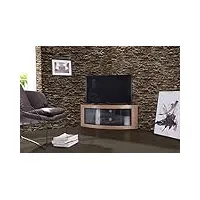 meuble tv d’angle incurvé pangea 81,3 - 139,7 cm chêne