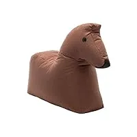 sitting bull happy zoo lotte cheval - pouf brun foncé/100% polyester revêtu/lxpxh 81x67x37cm