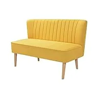 vidaxl canapé meuble sofa pour salon bureau 117 x 55,5 x 77 cm tissu jaune
