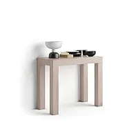 mobili fiver, table console extensible first, orme perle, 90 x 45 x 75 cm, mélaminé/aluminium, made in italy