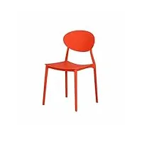 zons chaise jardin exterieur en pp empilable 48x48x81cm rouge