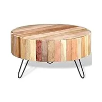 vidaxl table basse bois de récupération massif table d'appoint salon canapé