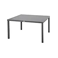 hesperide hes-149153 table de jardin carrée piazza 8 places graphite, aluminium, large