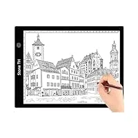 stone th a4 pro table lumineuse dessin, a4 ultra-mince portable tablette led lumineuse pour broderie diamant, esquisser, animation