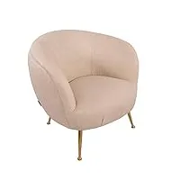 vintage line grassi cappuccino fauteuil de salon en cuir et acier inoxydable plaqué or blanc