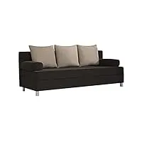 mirjan24 canapé-lit dover avec tiroir de lit et fonction de couchage - couleur au choix - pieds chromés - canapé-lit sans pouf - alova 68 + alova 07