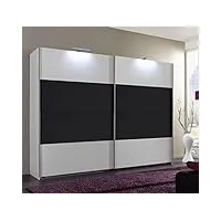 pegane armoire de rangement coloris blanc/anthracite 225 x 210 x 65 cm