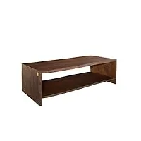 massivmoebel24.de table basse 150x70cm - bois massif d'acacia laqué (brun classique) - design naturel - pure acacia #009