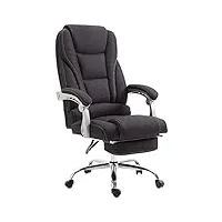 clp fauteuil de bureau pacific en tissu pivotant i chaise de bureau ergonomique hauteur réglable repose-pied et accoudoirs, couleur:noir