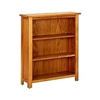 vidaxl bibliothèque à 3 etagères meuble de rangement armoire à livres bureau salon maison intérieur 70x22,5x82 cm bois de chêne massif
