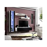 asm banc tv avec led - 4 éléments - noir et blanc