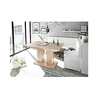 mystylewood olga banc de cuisine d'angle en chêne avec table colonnée et rembourrage épais en similicuir facile d'entretien structure en bois solide blanc 196 x 142r