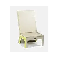 styl'métal 21 fauteuil lounge métal vert anis et taupe