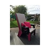 styl'métal 21 fauteuil lounge avec accoudoirs métal noir et fuschia