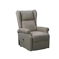 italian concept 78 fauteuil relax bergere arlette d, bois stratifié, polyuréthane, tissu, safari, 72.5 x 94 x 109 cm