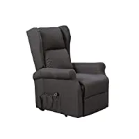 cribel arlette d fauteuil relax bergere, bois polyuréthane tissu, fumée, 72,5 x 94 x 109 cm