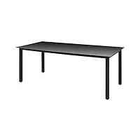 vidaxl table de jardin table de patio table de terrasse table de salle à manger arrière-cour extérieur noir 190x90x74 cm aluminium et verre