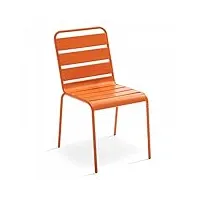 oviala palavas - chaise de jardin en métal orange