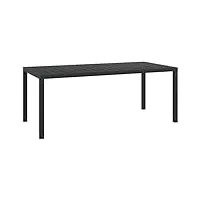 vidaxl table de jardin table de patio table de terrasse table de salle à manger arrière-cour extérieur noir 185x90x74 cm aluminium et wpc