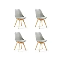 designetsamaison lot de 4 chaises scandinaves grises - bjorn