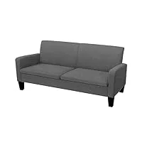 vidaxl canapé à 3 places gris foncé canapé d'angle canapé de salon fauteuil