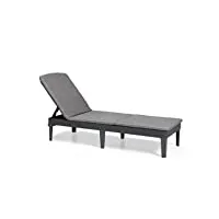 allibert jaipur chaise longue pour bain de soleil léger polypropylène, graphite
