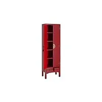 tousmesmeubles armoire lingère 2 portes, 2 tiroirs rouge meuble chinois - pekin - l 55 x l 33 x h 185 - neuf