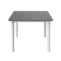 resol grupo noa 90x90 table de jardin extérieure carrée, plastique, gris foncé/blanc