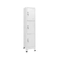 vidaxl armoire à casiers avec 3 compartiments armoire de rangement meuble de rangement vestiaire sportif entreprise intérieur 38x45x180 cm