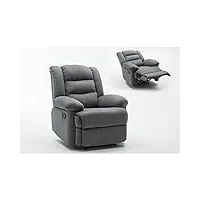 habitat et jardin - fauteuil relax buckingham gris clair - fauteuil de bureau inclinable avec accoudoirs - siège confortable et ergonomique - fauteuil de chambre et de salon