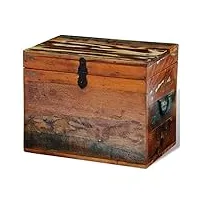 vidaxl rustique coffre de rangement boîte de rangement bois massif recyclé meubles style vintage