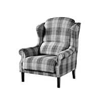dekoria unique fauteuil noir/gris 85 x 107 cm