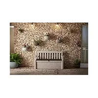 koll living coffre banc de jardin avec coussin – 265 l espace de rangement résistante aux intempéries – des regards dans le jardin