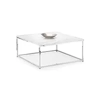 julian bowen table basse scala, effet marbre blanc/chromé