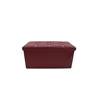 rebecca mobili banc de stockage pouf similicuir avec couvercle chambre entree récipient salon - 37 x 76 x 38 cm (h x l x p) - art. re6158