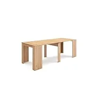 skraut home | table console extensible | console meuble | 220 | pour 10 personnes | table à manger | style moderne | chêne