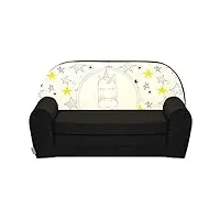 fortisline mini-canapé enfant sofa pour fille motif licorne et étoiles w386_46