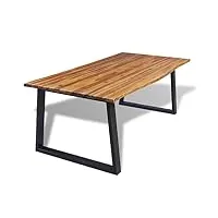 vidaxl table de salle à manger 200x90 cm bois d'acacia massif cuisine salon