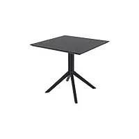 table de jardin sky 80x 80 cm- table de jardin résistante aux intempéries et aux rayons uv - table de jardin en plastique - couleur au cho, couleur:noir