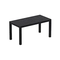 table lounge ocean - table de jardin résistante aux intempéries et aux rayons uv - table de terrasse ou véranda en plastique solide - coul, couleur:noir
