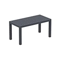 table lounge ocean - table de jardin résistante aux intempéries et aux rayons uv - table de terrasse ou véranda en plastique solide - coul, couleur:gris foncé
